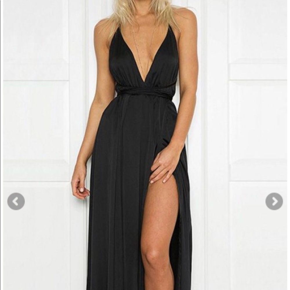 Black maxi prom dress